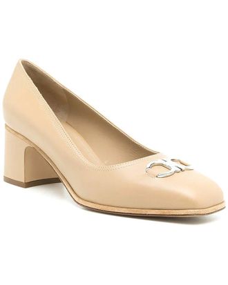 Ferragamo Gancini 55Mm Square Toe Leather Pump