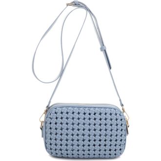 Mali + Lili Ava Woven Vegan Leather Crossbody Bag in Dusty Blue at Nordstrom Rack