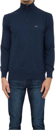 La Martina Half Zip Tricot - Heren - Coltruien - Blauw - 3XL - Katoen - Truien & Vesten