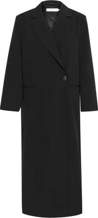 Inwear Zwarte Lange Blazer Jas - Dames - Mantel - Zwart - M - Wol - Jassen