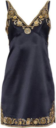 Versace Dames, Jurken, Blauw, Maat: XS Zijde