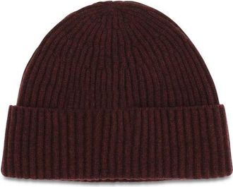 Brunello Cucinelli BRM2293900C9763BB Cashmere Ribbed Beanie - Bordeaux