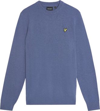 Lyle & Scott Truien & Vesten, Heren, Blauw, XL, Wol, Mid Knits Lambswool Blend Crew Neck Jumper