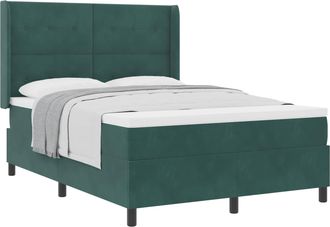 vidaXL Cama Tipo Box Spring Verde Oscuro 140 X 190 Cm Terciopelo Vidaxl
