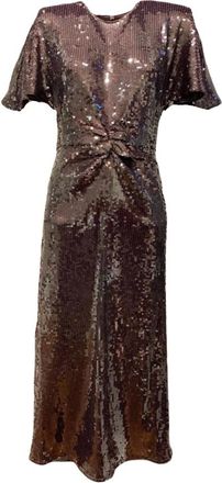 Rotate Rotate Birger Christensen, Kleedjes, Dames, Bruin, M, Polyester, Kleid Rotate