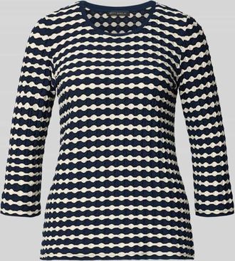 Betty Barclay T-Shirt im Allover-Look mit 3/4-Arm in Marine, Gr&ouml;&szlig;e 38