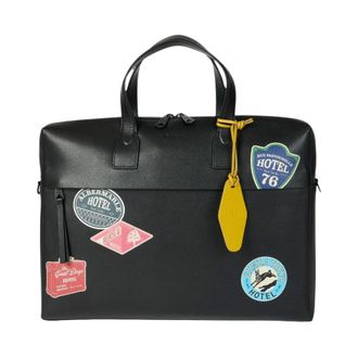 Paul Smith Borsa Folio Hotel Stickers in Pelle - Heren - Tassen - Veelkleurig - Maat: ONE Size Leer