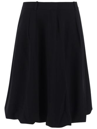 The Garment Black Voluminous Flared Acetate-Blend Midi Skirt