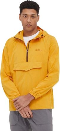 Jack Wolfskin Desert Wind Hooded Jacket - Heren - Windbreakers - Geel - S - Wol - Fitness