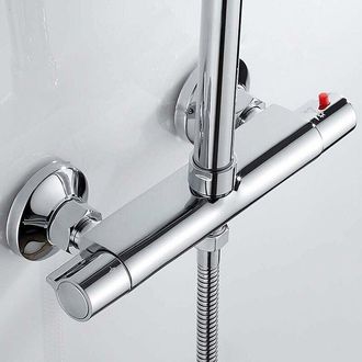 Elle Mezclador Termost&aacute;tico Para Ducha Con 2 Salidas (superior E Inferior) En Lat&oacute;n Cromado, Mezclador Antiescaldaduras Para Ba&ntilde;era De Ba&ntilde;o - Liaiki