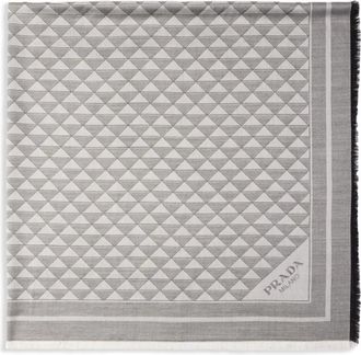 Prada Scialle in lana e seta - Nero