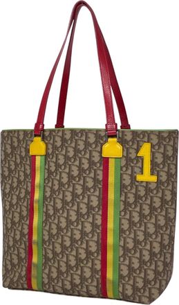 Dior Brown Trotter Coated Canvas Tote Bag (Pre-Owned)