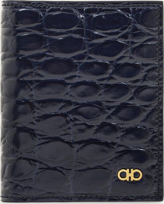 Ferragamo Uomo Porta carte di credito Gancini Blu