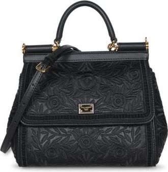 Dolce & Gabbana Dolce & Gabbana Black Leather Medium Sicily Handbag