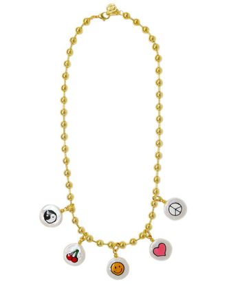 Cloverpost Squad 14K Plated 15-16mm Pearl Charm Necklace