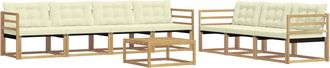 vidaXL Conjunto De Sof&aacute;s De Exterior 8 Uds. Blanco Y Crema Vidaxl