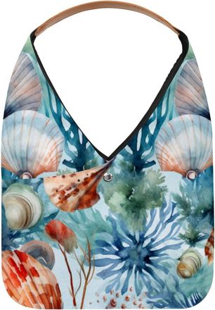 Generic Shell Reusable Lightweight Grocery Bags - Foldable Into Compact Pouch, Washable & Sturdy, Multipurpose for Shopping and Travel