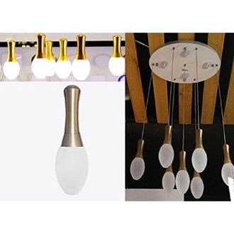 Trade Shop Lampadario Lampada 7 Pendenti Acciaio Dorato Oro Soffitto Luce Led Applique Design - - Trade Shop Traesio