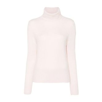 Allude Truien & Vesten, Dames, Roze, L, Wol, Roze Geribbelde Gebreide Trui