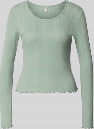 Only Slim Fit Langarmshirt aus Bio-Baumwoll-Mix Modell TENNA LIFE in Schilf, Gr&ouml;&szlig;e XL