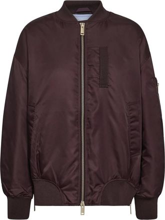 Mos Mosh MOS Mosh, Jassen, Dames, Bruin, S, Polyester, Glanzende Bomberjack met Zakken