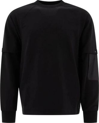 C.P. Company Zwarte Stretch Crewneck Sweatshirt - Heren - Sweatshirts - Zwart - S - Katoen - Hoodies & sweatvesten