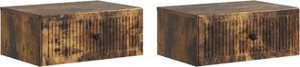 vidaXL Armario De Noche 2 Uds. Roble Ahumado 49 X 34,5 X 20 Cm Vidaxl