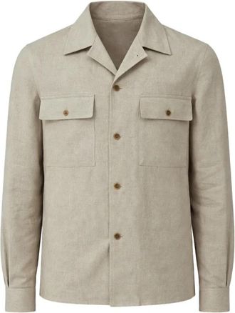 BRIGLIA 1949 Casual Shirts - Heren - Casual Overhemden - Beige - XL - Overhemden