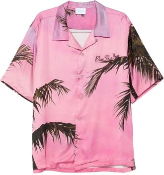 Blue Sky Inn palm tree-print shirt - Pink