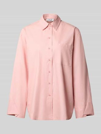 Topshop Oversized Hemdbluse mit Brusttasche Modell Demi in Rosa, Gr&ouml;&szlig;e 34