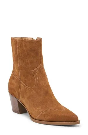 Dolce Vita Salma Bootie in Brown Suede at Nordstrom, Size 6.5