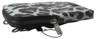 Dolce & Gabbana Leopard-Print Leather Crossbody Bag - Gray