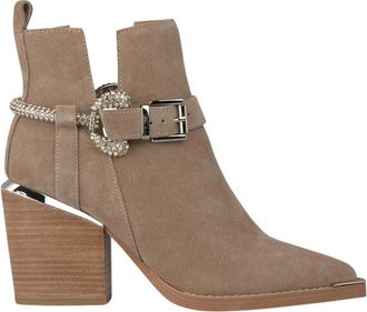 Alma En Pena Enkellaarzen met strass stijgbeugel - Dames - Cowboylaarzen - Beige - 39 EU - Schoenen