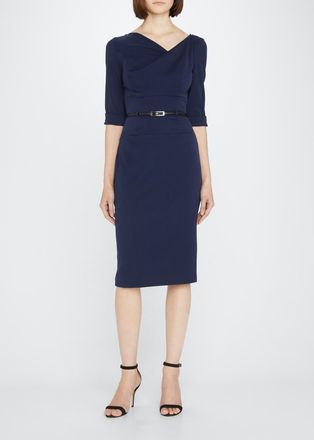 Black Halo Jackie 3/4-Sleeve Sheath Dress