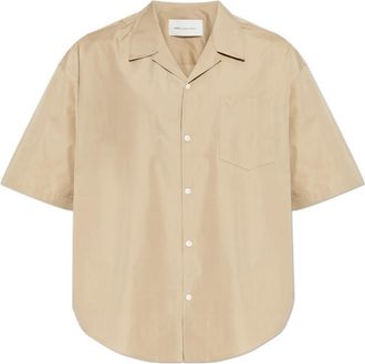 Ami Boxy Shirt - Heren - Korte mouwen Overhemden - Beige - S - Katoen - Overhemden
