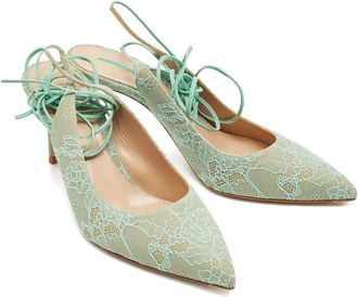 Gianvito Rossi Pumps Irene con nodo alla caviglia - Verde