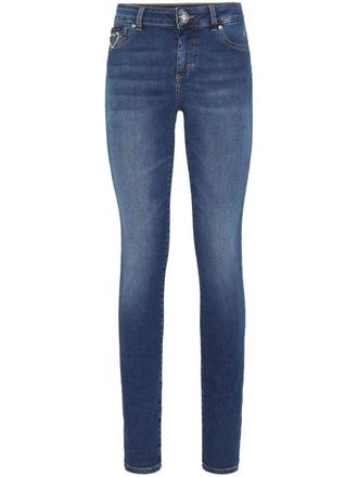 Philipp Plein Skinny jeans met logo-applicatie - Blauw