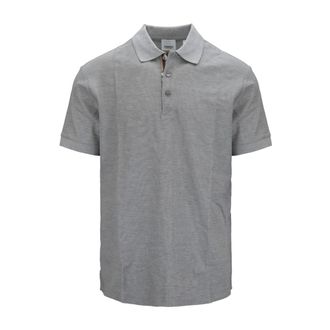 Burberry Polo Shirts, male, Gray, L, Button Polo Shirt