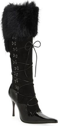 Jeffrey Campbell Verbier Knee High Boot in Black Patent Combo at Nordstrom Rack, Size 6.5