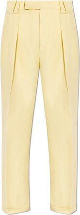Versace Crisp Crease Broeken - Heren - Nette broeken - Geel - L - Wol - Broeken