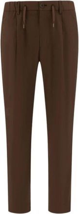 Herno Broek met trekkoord - Heren - Slim Fit Broeken - Bruin - 2XL - Katoen - Broeken