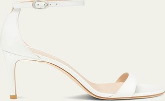 Stuart Weitzman Nudist Leather Ankle-Strap Sandals