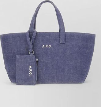 A.P.C. denim le drummer tote bag top handles