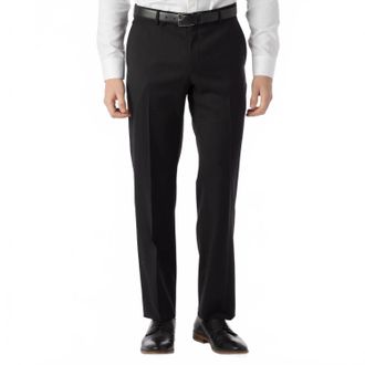Ballin Long Fit Super 120S Wool Gabardine Comfort-Eze Trouser In Black