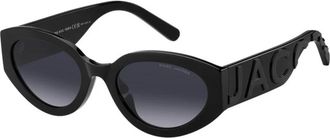 Marc Jacobs Zwarte Grijze Zonnebril met Donkergrijze Shaded Lenzen - Dames - Zonnebrillen - Zwart - 54 MM - Accessoires