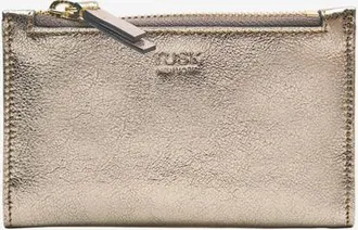 Tusk Jen Slim Card Case With Zip Coin Pocket in Gold at Nordstrom