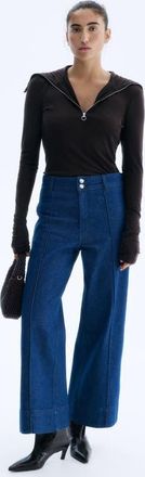 H&M Wide High Ankle Jeans in Blue at Nordstrom, Size 10