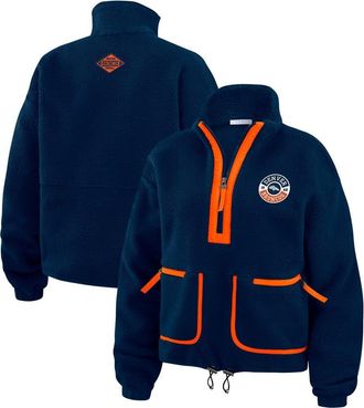 WEAR by Erin Andrews Womens WEAR by Erin Andrews Navy Denver Broncos Polar Fleece Half-Zip Jacket at Nordstrom, Size Xx-Large