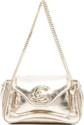 Coccinelle Borsa a spalla C-Me piccola con logo e catena - Oro