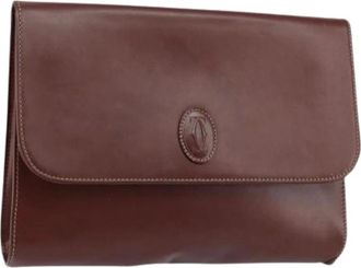 Cartier Pre-owned Clutches, female, Red, Size: ONE SIZE Pre-owned Leather Clutch